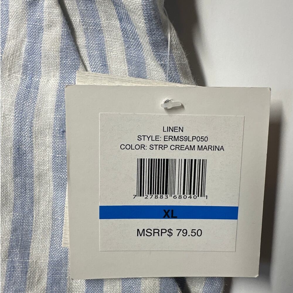 Ellen Tracy Linen Wide Leg Cropped Capri Pants Stripes Size XL Nautical Beachy - Picture 5 of 13